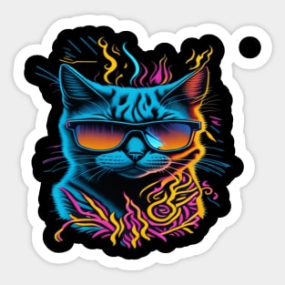 cool cat in sunglasses Sticker